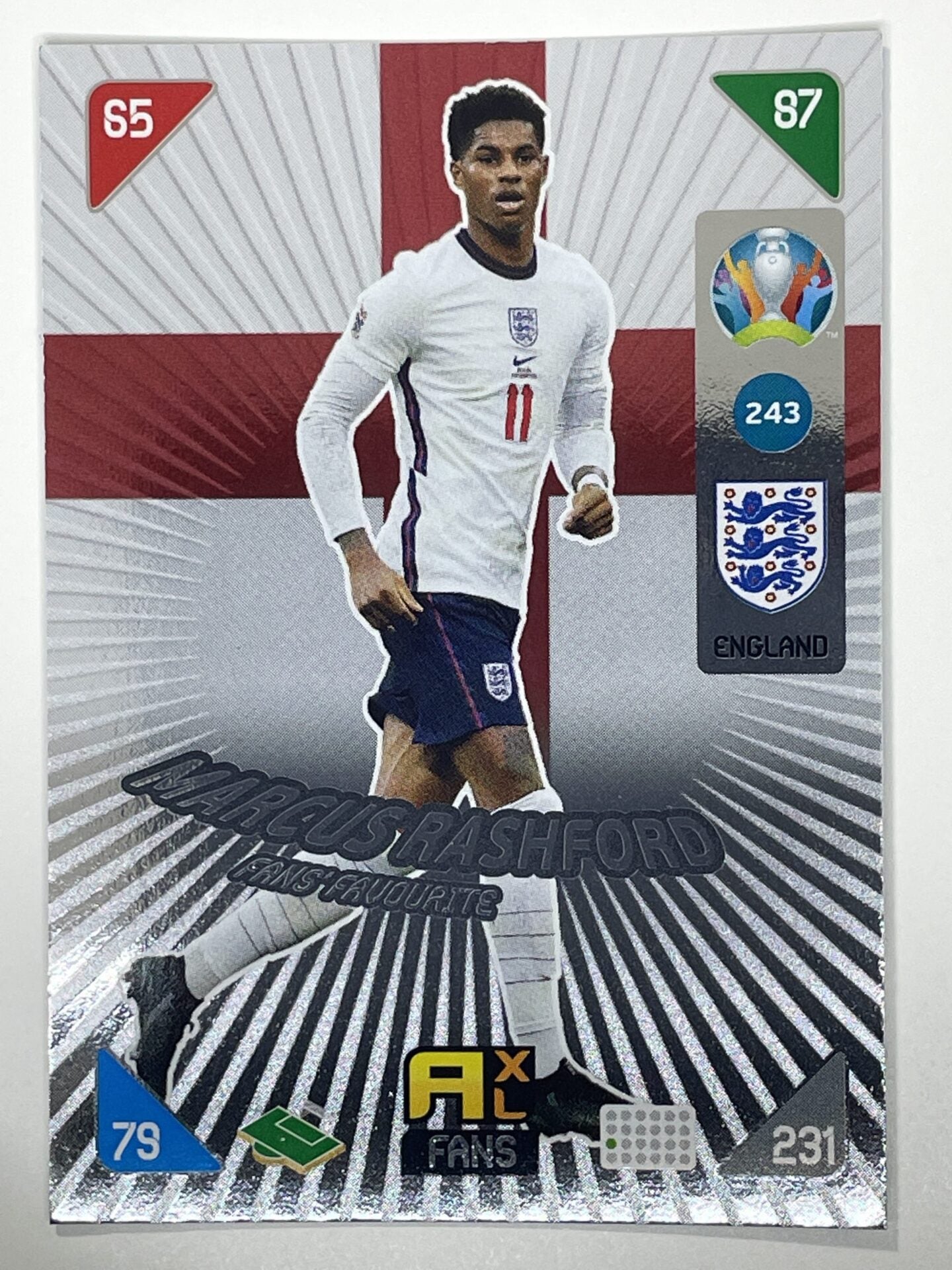 243 Marcus Rashford Fans Favourites (England) Euro Adrenalyn XL 2020 ...