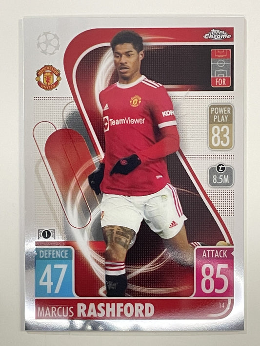 Marcus Rashford Manchester United Topps Match Attax Chrome 2021 2022 Football Card