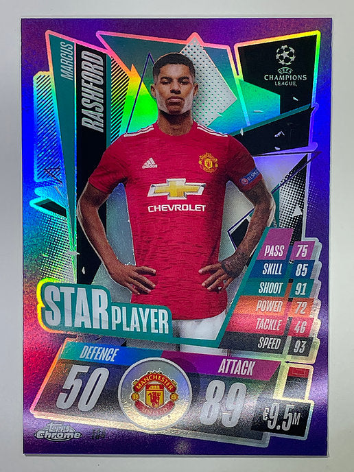 Marcus Rashford Purple Parallel 15/299 Topps Chrome Match Attax – Solve ...