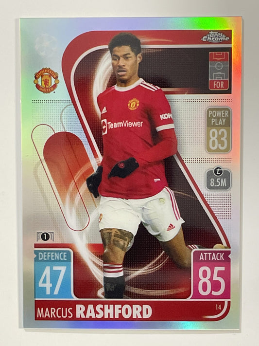 Marcus Rashford Refractor Topps Match Attax Chrome 2021 2022