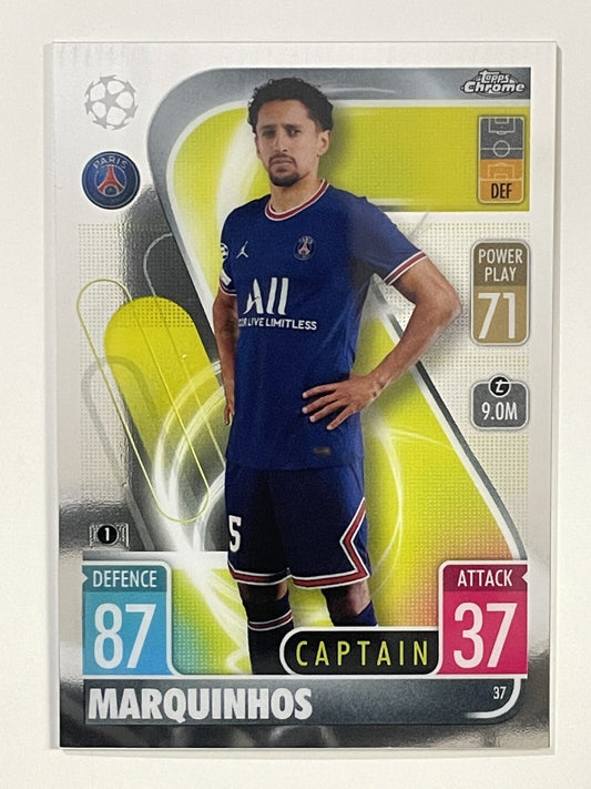 Marquinhos PSG Topps Match Attax Chrome 2021 2022 Football Card