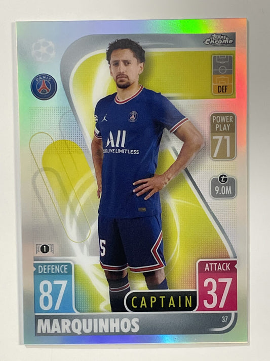 Marquinhos Refractor Topps Match Attax Chrome 2021 2022