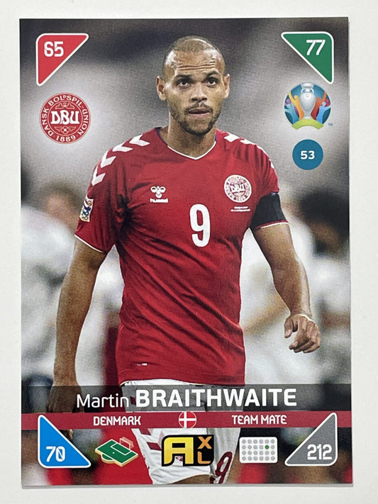 Martin Braithwaite Team Mates (Denmark) Football Card – Euro 2020 Adrenalyn XL