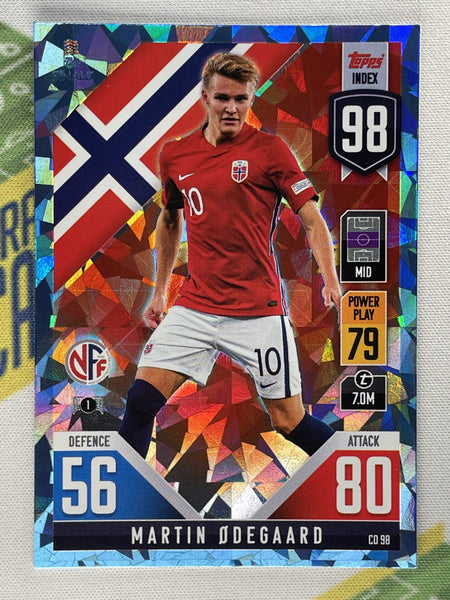 CD-P 098 Martin Odegaard Norway Crystal Foil Parallel Topps Match