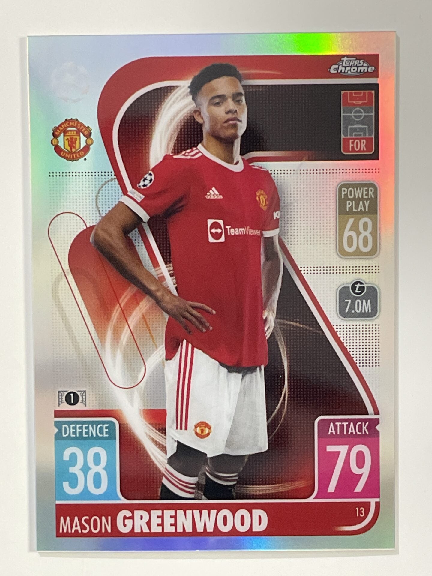 Mason Greenwood Refractor Topps Match Attax Chrome 2021 2022