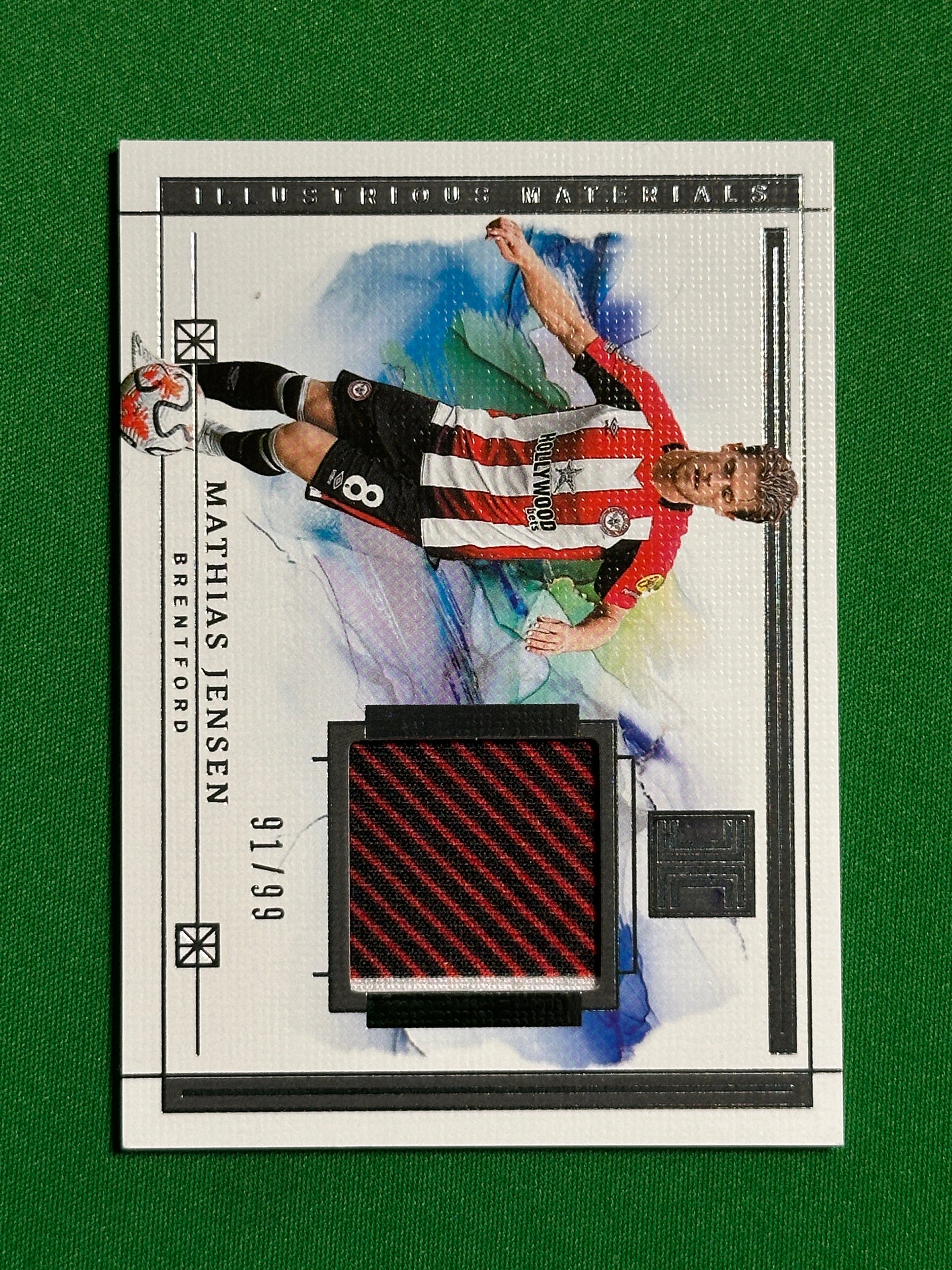 Mathias Jensen Patch 91/99 - Brentford - Panini Impeccable 2023/24 Front
