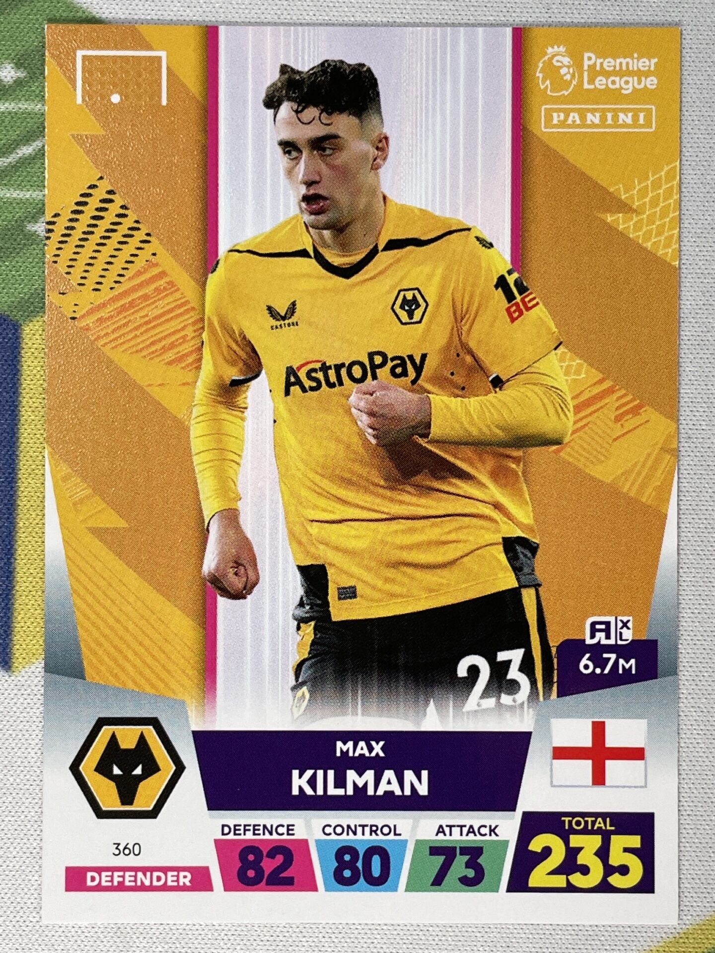 Panini Wolves 360 Max Kilman Wolves Base Panini Premier League Adrenalyn XL 2023 Car ...
