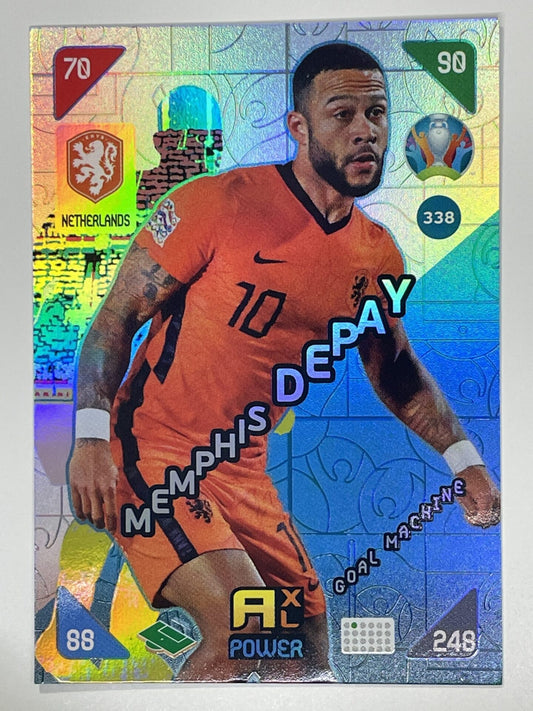 Memphis Depay Goal Machines (Netherlands) Football Card – Euro 2020 Adrenalyn XL
