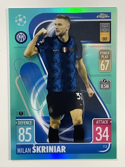 Milan Skriniar Aqua Parallel Topps Match Attax Chrome 2021 2022