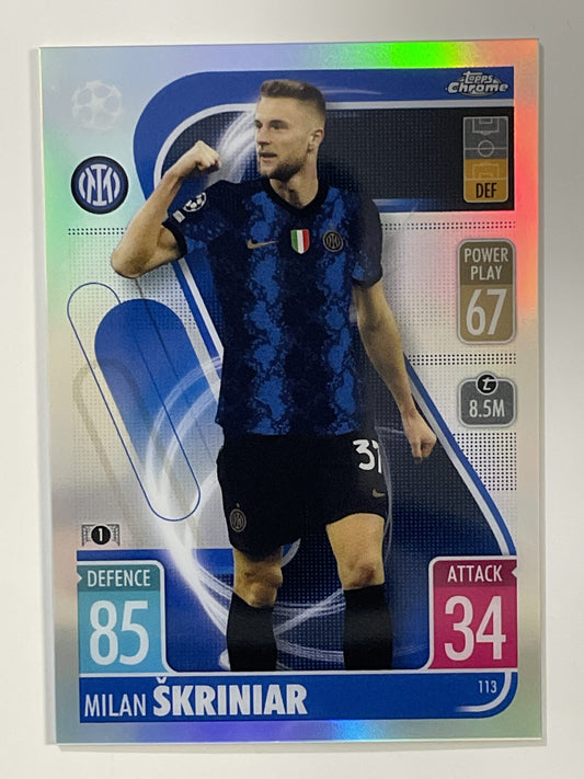 Milan Skriniar Refractor Topps Match Attax Chrome 2021 2022