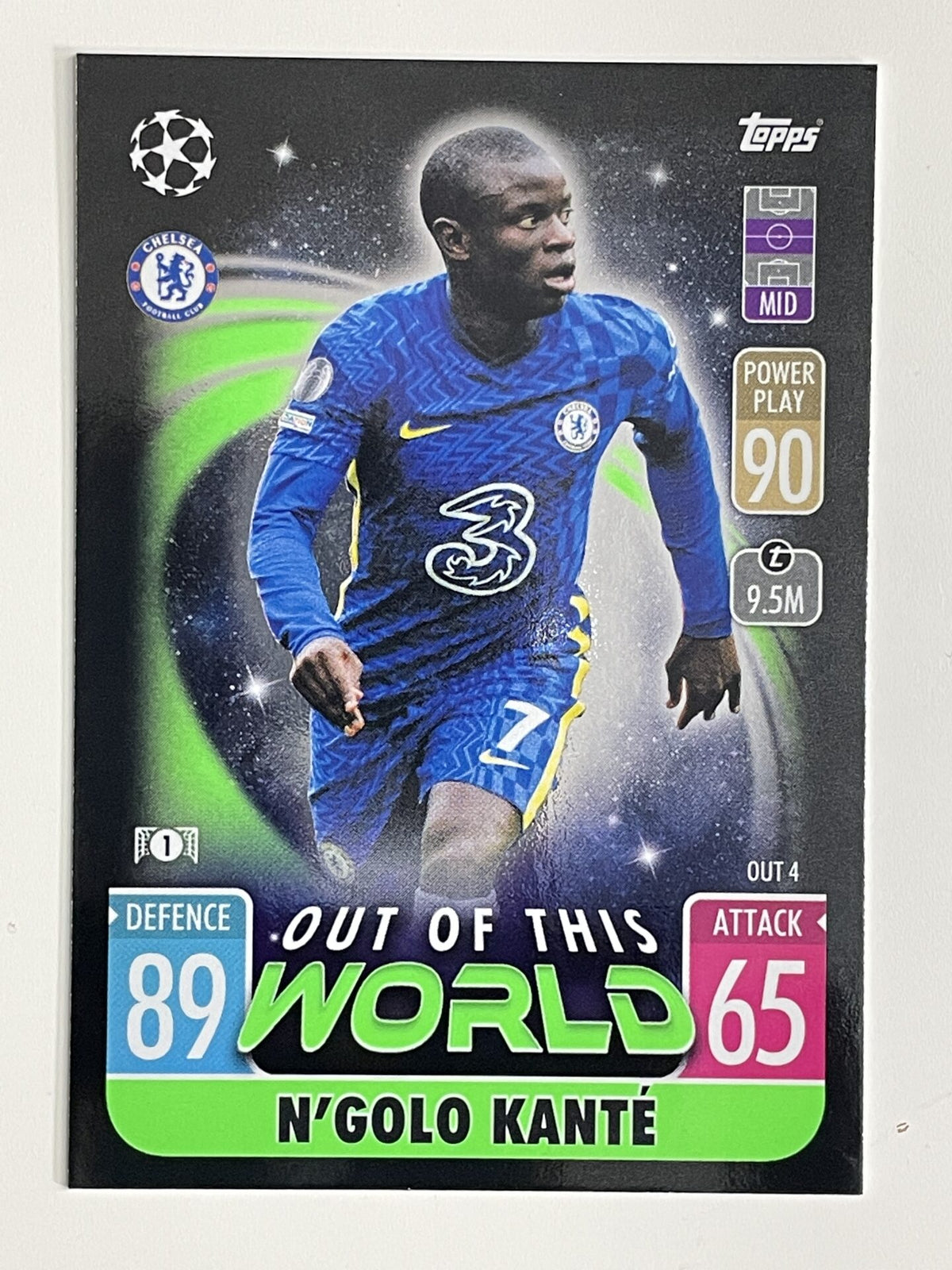 N’Golo Kante Chelsea FC Out of this World Topps Match Attax Extra 2021:22 Champions League Card