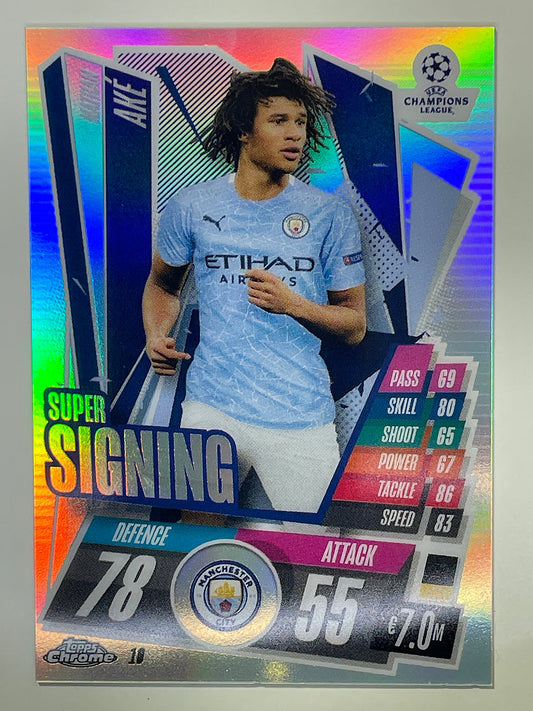 Nathan Ake Refractor Topps Chrome Match Attax card Football