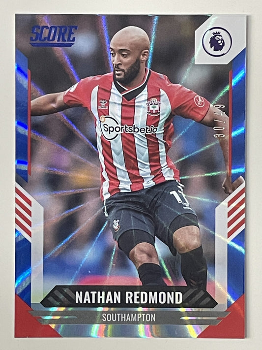 Nathan Redmond Southampton Base Blue Laser Parallel Panini Premier League Score 2021 2022
