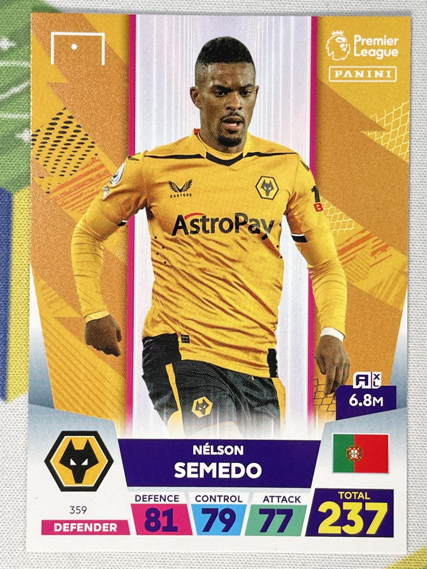 Panini Wolves 359 Nélson Semedo Wolves Base Panini Premier League Adrenalyn XL 2023 ...