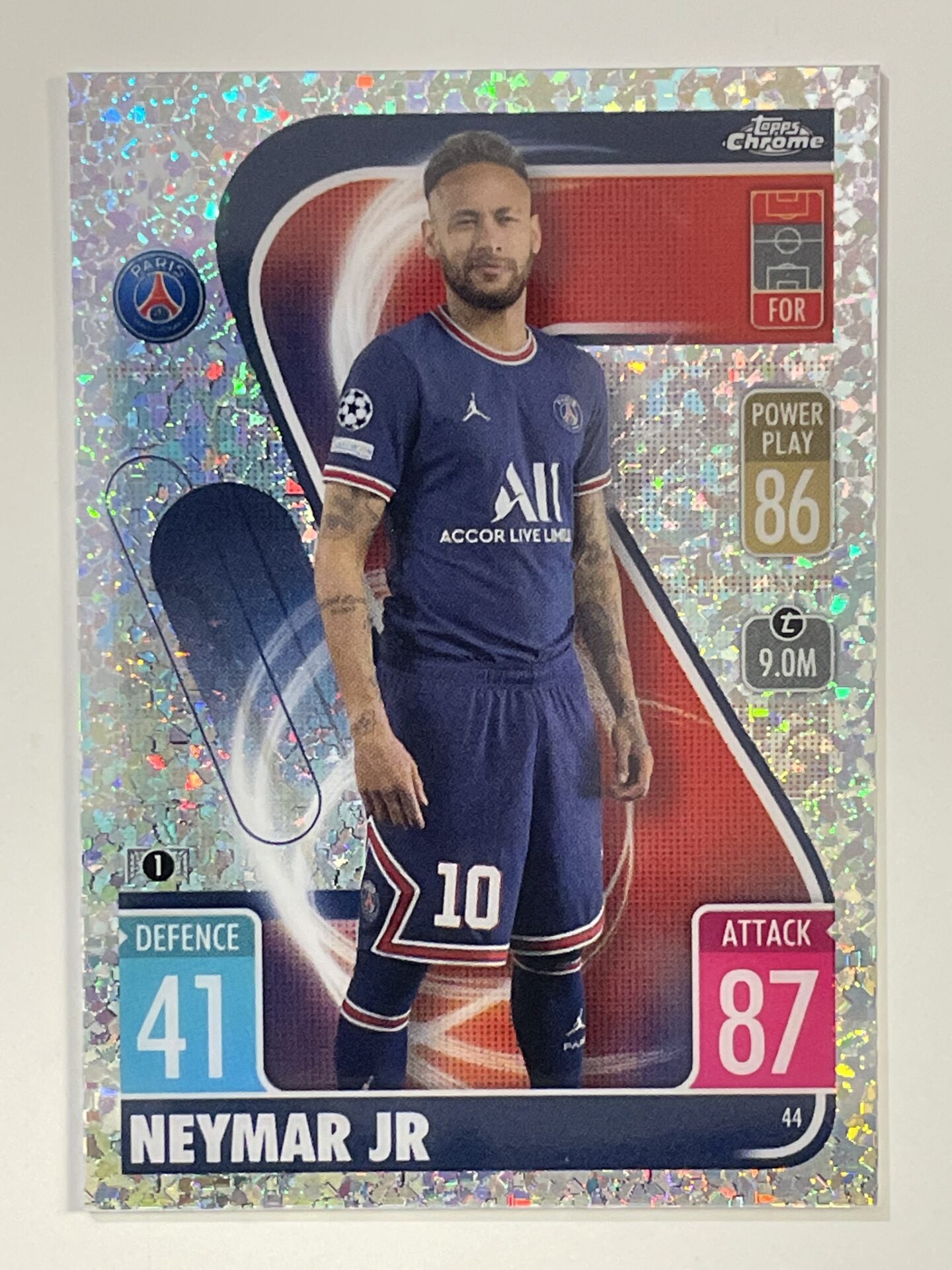 Neymar JR Speckle Refractor Topps Match Attax Chrome 2021 2022