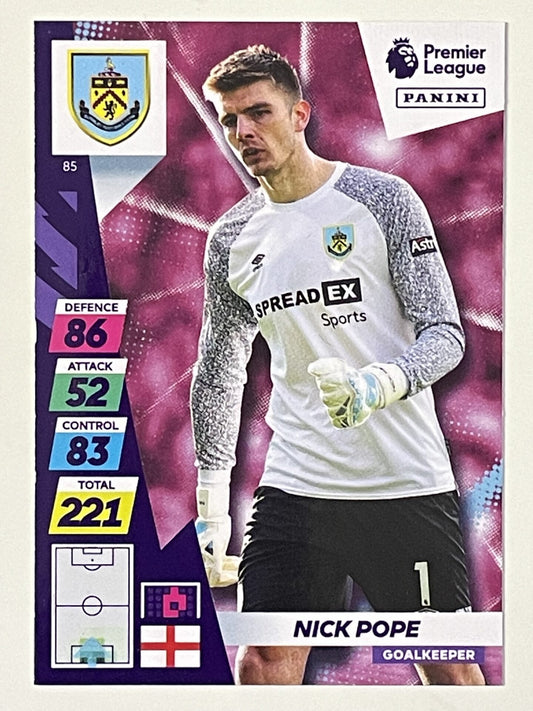 Nick Pope Burnley Base Panini Adrenalyn XL PLUS Premier League 2021 2022