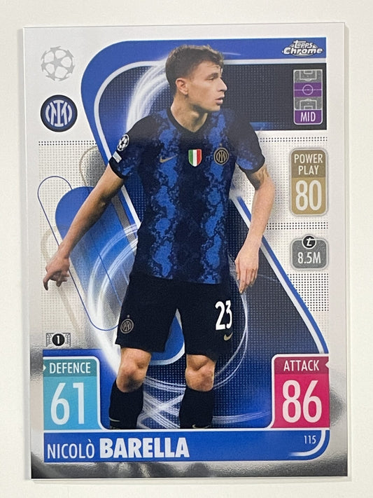 Nicolo Barella Inter Milan Topps Match Attax Chrome 2021 2022 Football Card