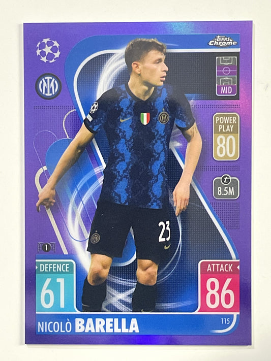 Nicolo Barella Purple Parallel Topps Match Attax Chrome 2021 2022