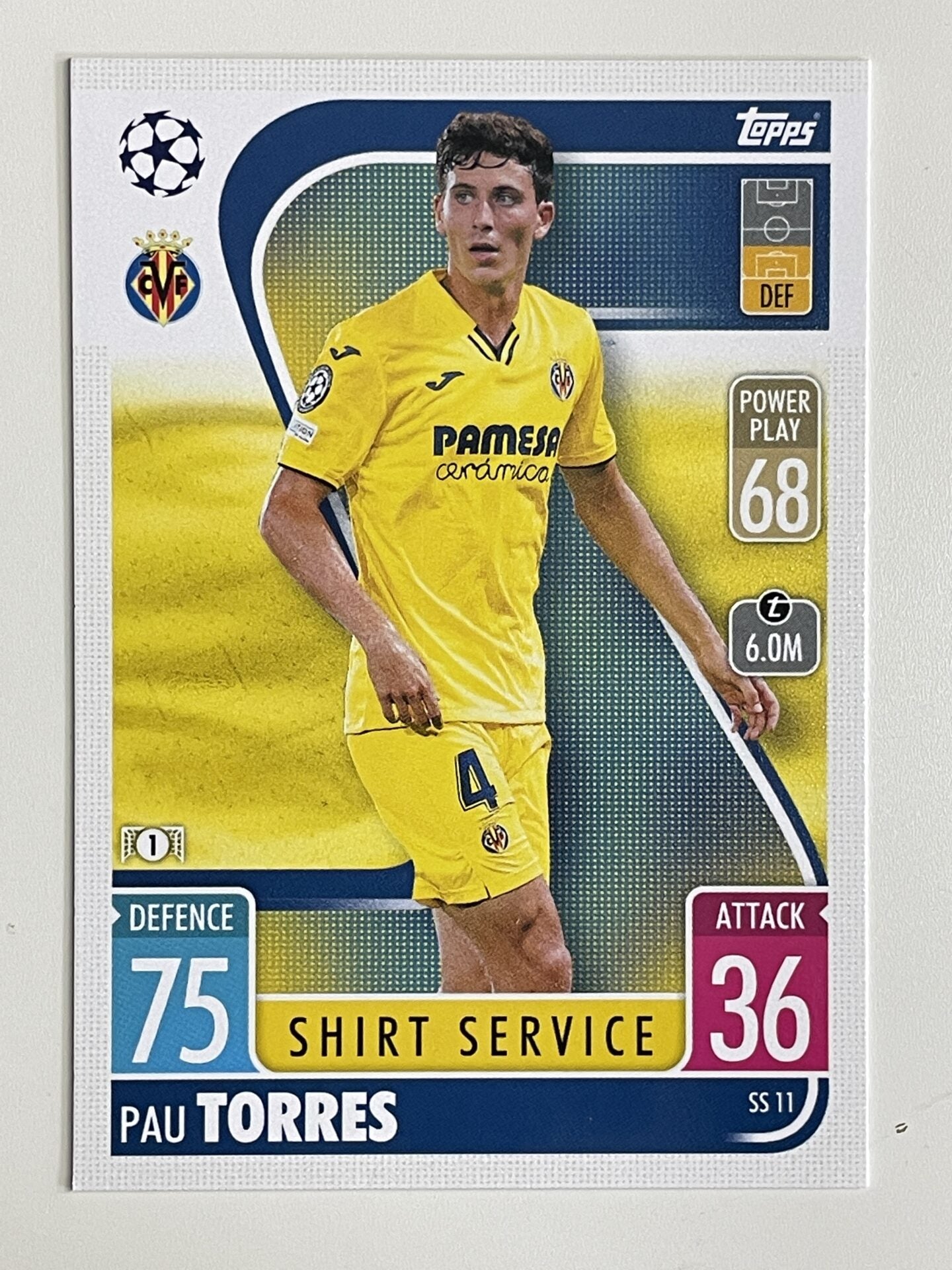 Pau Torres Villarreal Base Topps Match Attax Extra 2021:22 Champions League Card