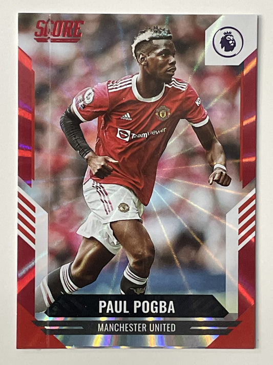 Paul Pogba Manchester United Base Red Laser Parallel Panini Premier League Score 2021 2022