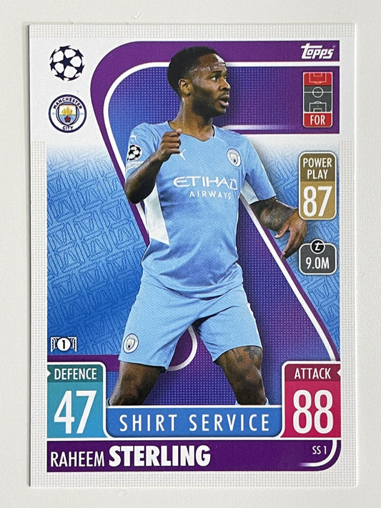 Raheem Sterling Manchester City Base Topps Match Attax Extra 2021:22 Champions League Card