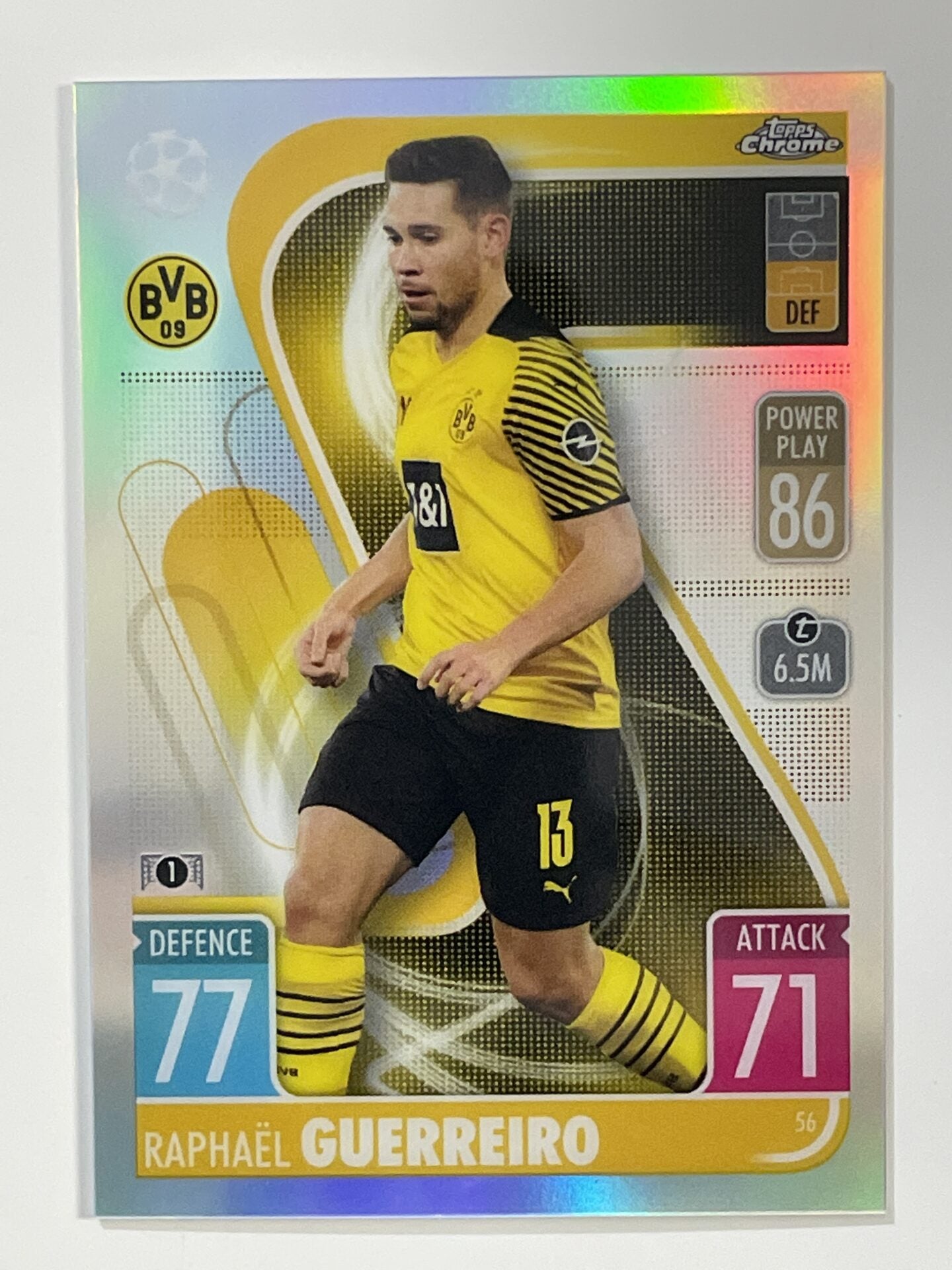 Raphael Guerreiro Refractor Topps Match Attax Chrome 2021 2022