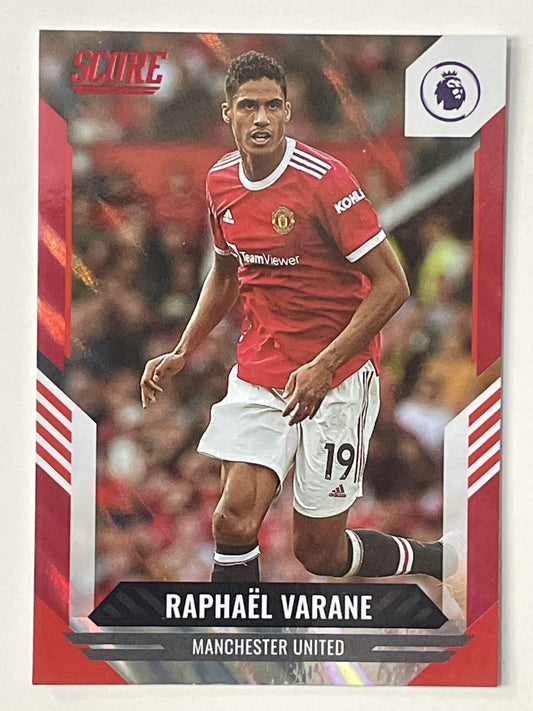 Raphael Varane Manchester United Base Red Lava Parallel Panini Premier League Score 2021 2022