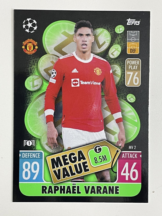 Raphael Varane Manchester United Out of this World Topps Match Attax Extra 2021:22 Champions League Card