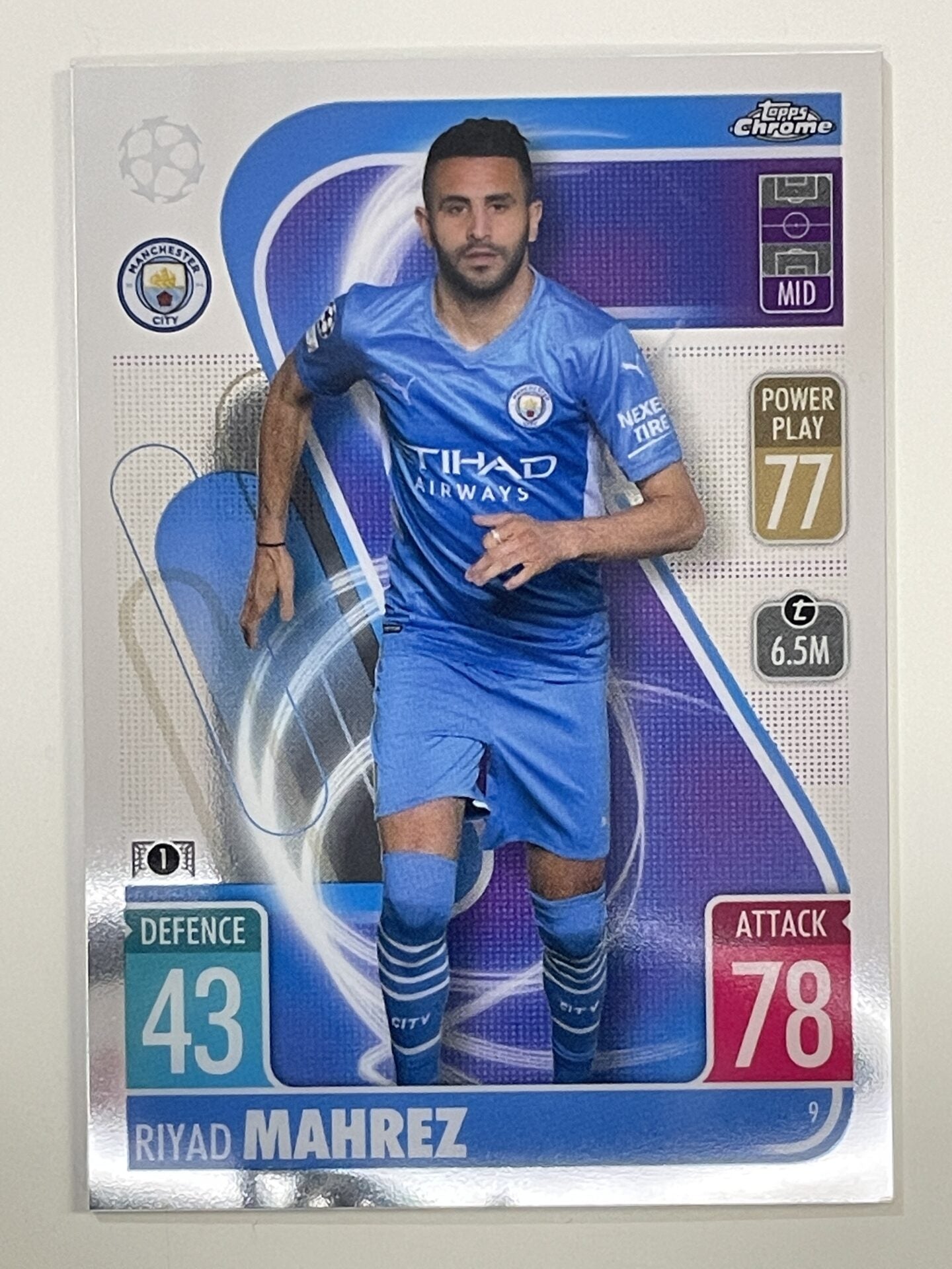 Riyad Mahrez Manchester City Topps Match Attax Chrome 2021 2022 Football Card