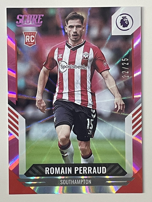 Romain Perraud Southampton Base Pink Laser Parallel Panini Premier League Score 2021 2022