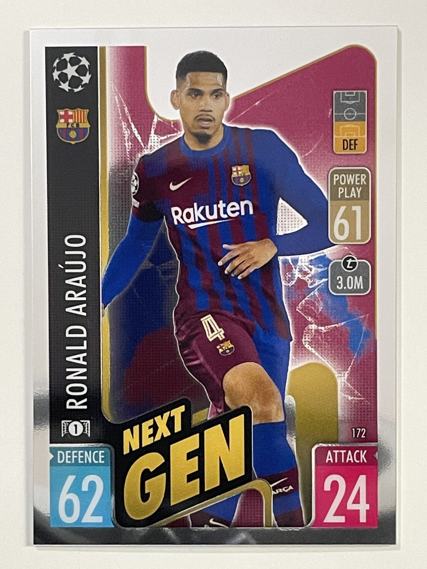 Ronald Araujo Next Gen Topps Match Attax Chrome 2021 2022 Football Card