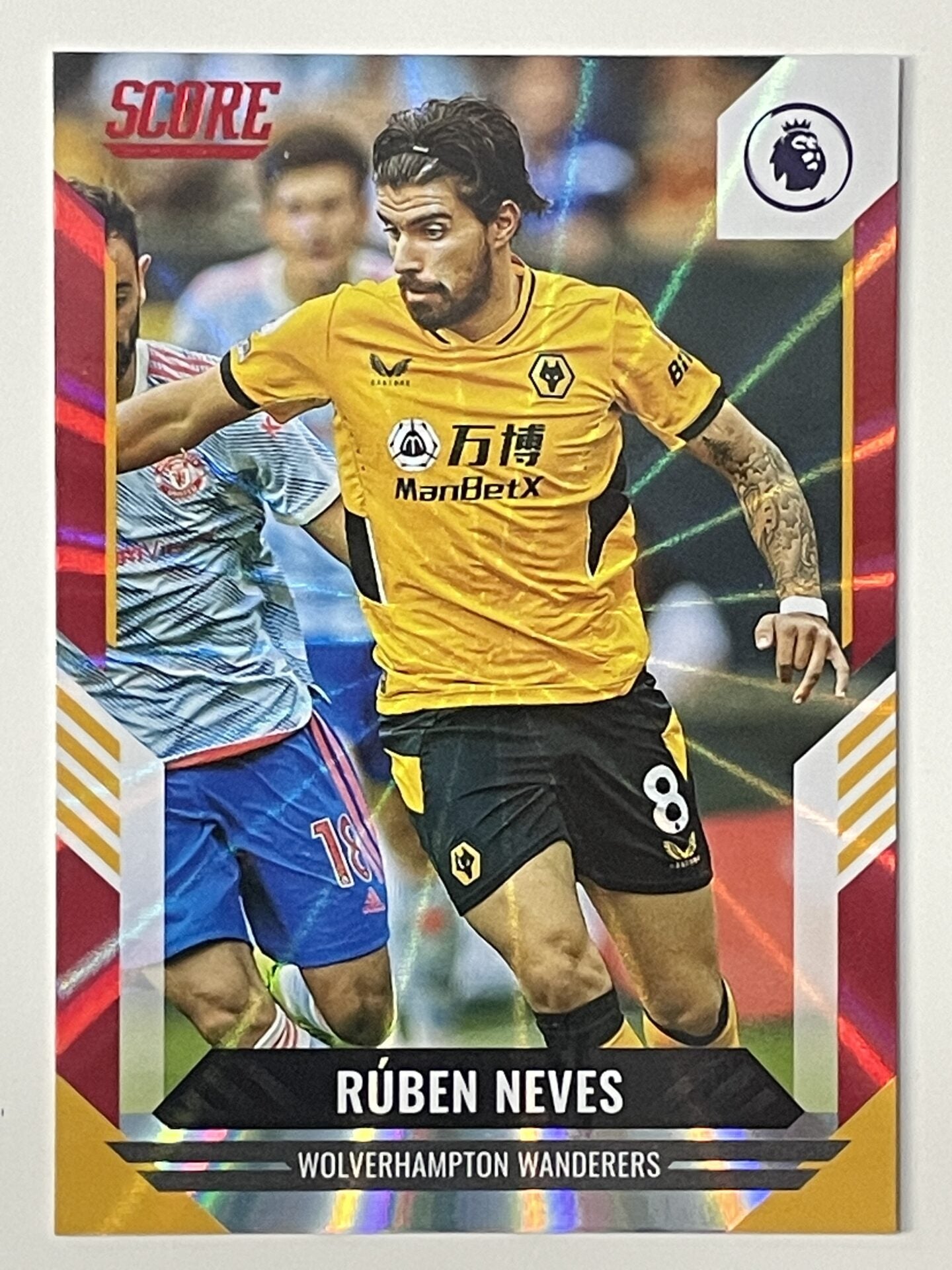Panini Wolves Base Red Laser Parallel 085 Ruben Neves Wolves Panini Premier League S ...