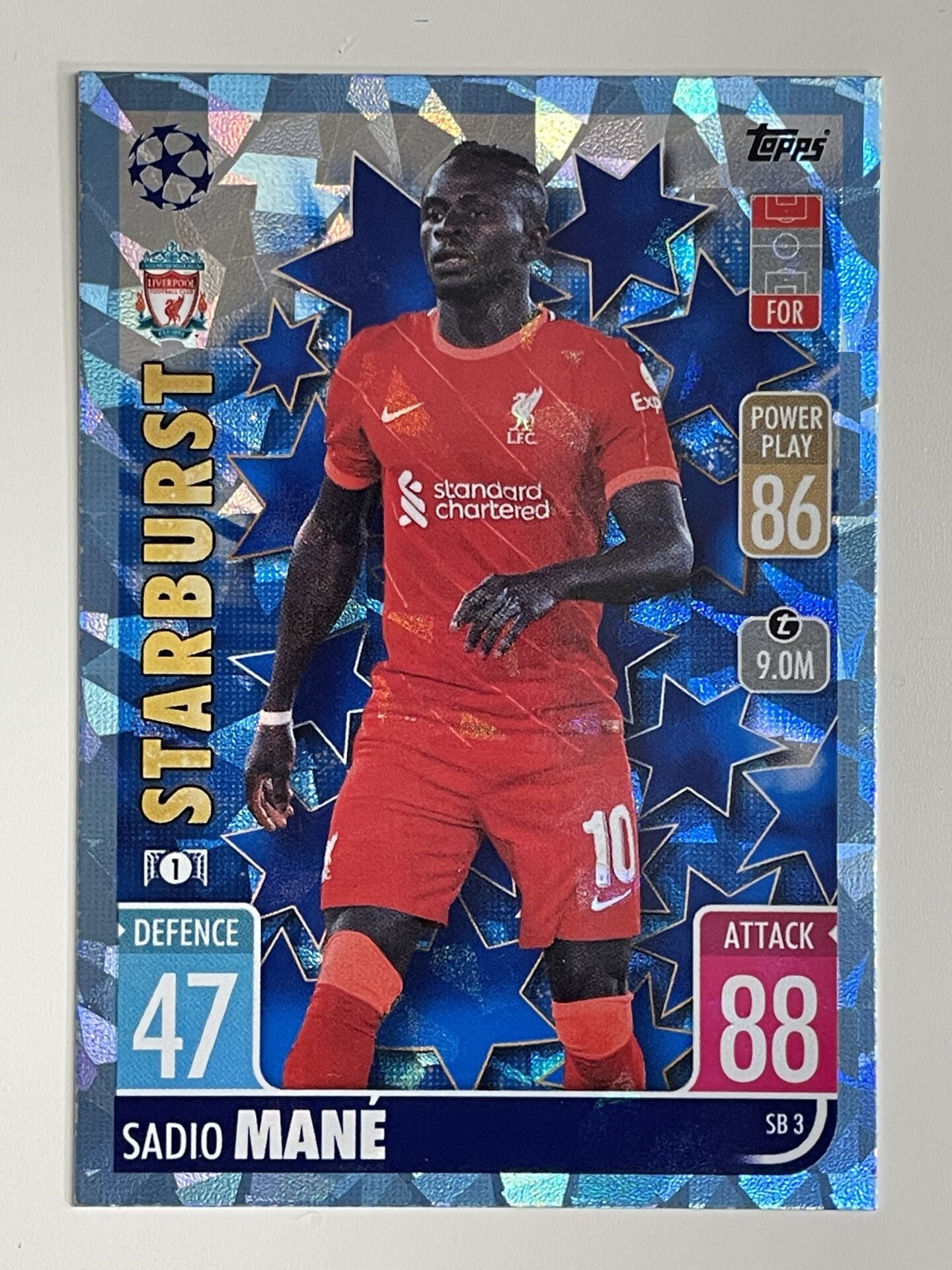 SB3 Sadio Mané Liverpool Starburst Crystal Foil Parallel Topps Match A ...