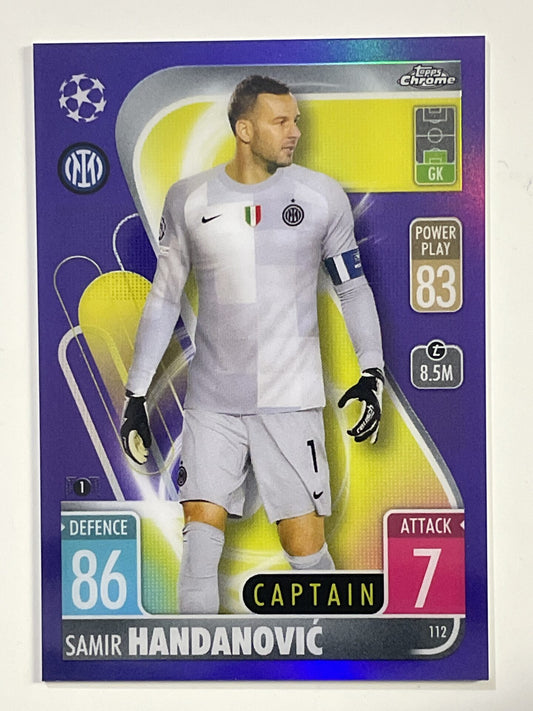 Samir Handanovic Purple Parallel Topps Match Attax Chrome 2021 2022