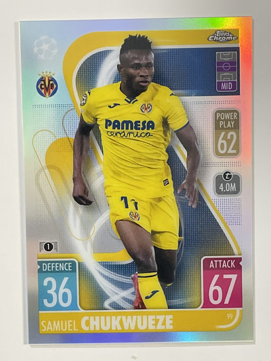 Samuel Chukwueze Refractor Topps Match Attax Chrome 2021 2022