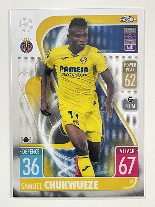 Samuel Chukwueze Villareal Topps Match Attax Chrome 2021 2022 Football Card