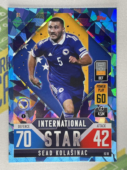 Sead Kolasinac Bosnia & Herzegovina Crystal Foil Parallel Topps Match Attax 101 Road to Nations League 2022 Card