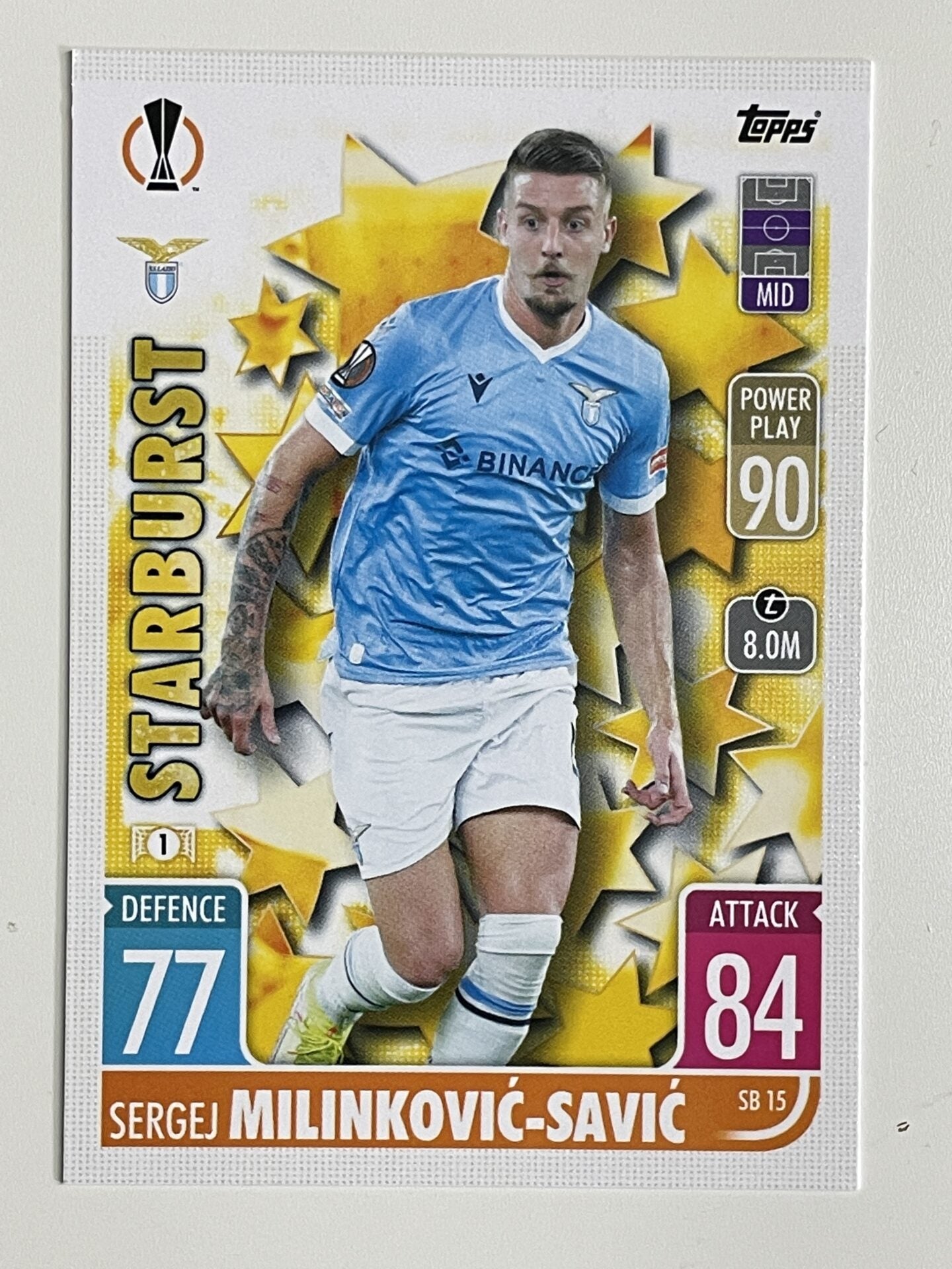 SB15 Segej Milinković-Savić Napoli Starburst Topps Match Attax Extra 2 ...