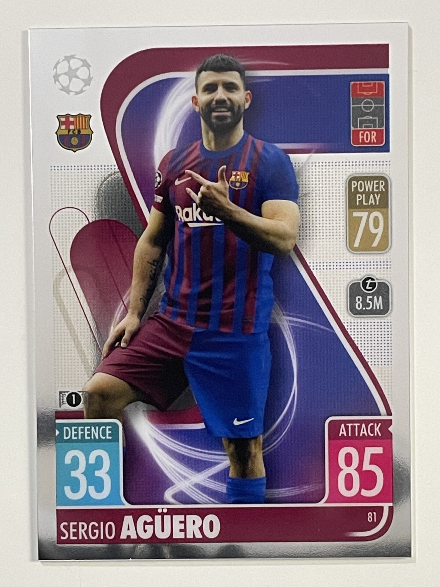 Sergio Aguero Barcelona Topps Match Attax Chrome 2021 2022 Football Card