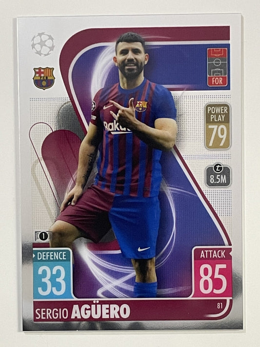 Sergio Aguero Barcelona Topps Match Attax Chrome 2021 2022 Football Card