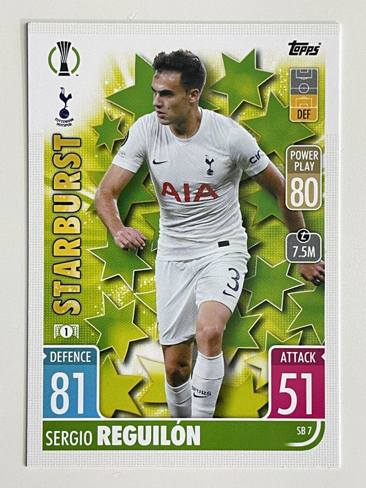 Sergio Reguilon Tottenham Starburst Topps Match Attax Extra 2021:22 Champions League Card