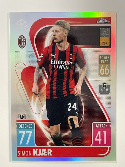 Simon Kjaer Refractor Topps Match Attax Chrome 2021 2022