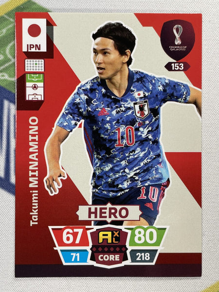 153 Takumi Minamino Japan Hero Panini World Cup 2022 Adrenalyn XL