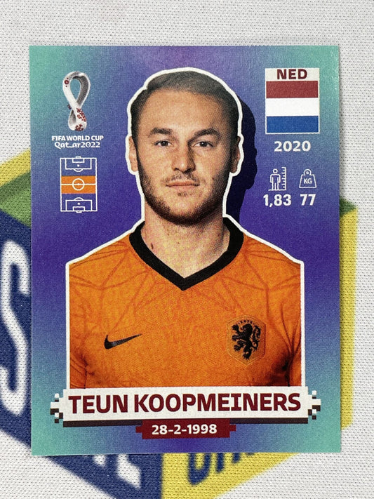 Teun Koopmeiners Netherlands Panini World Cup 2022 Qatar Stickers