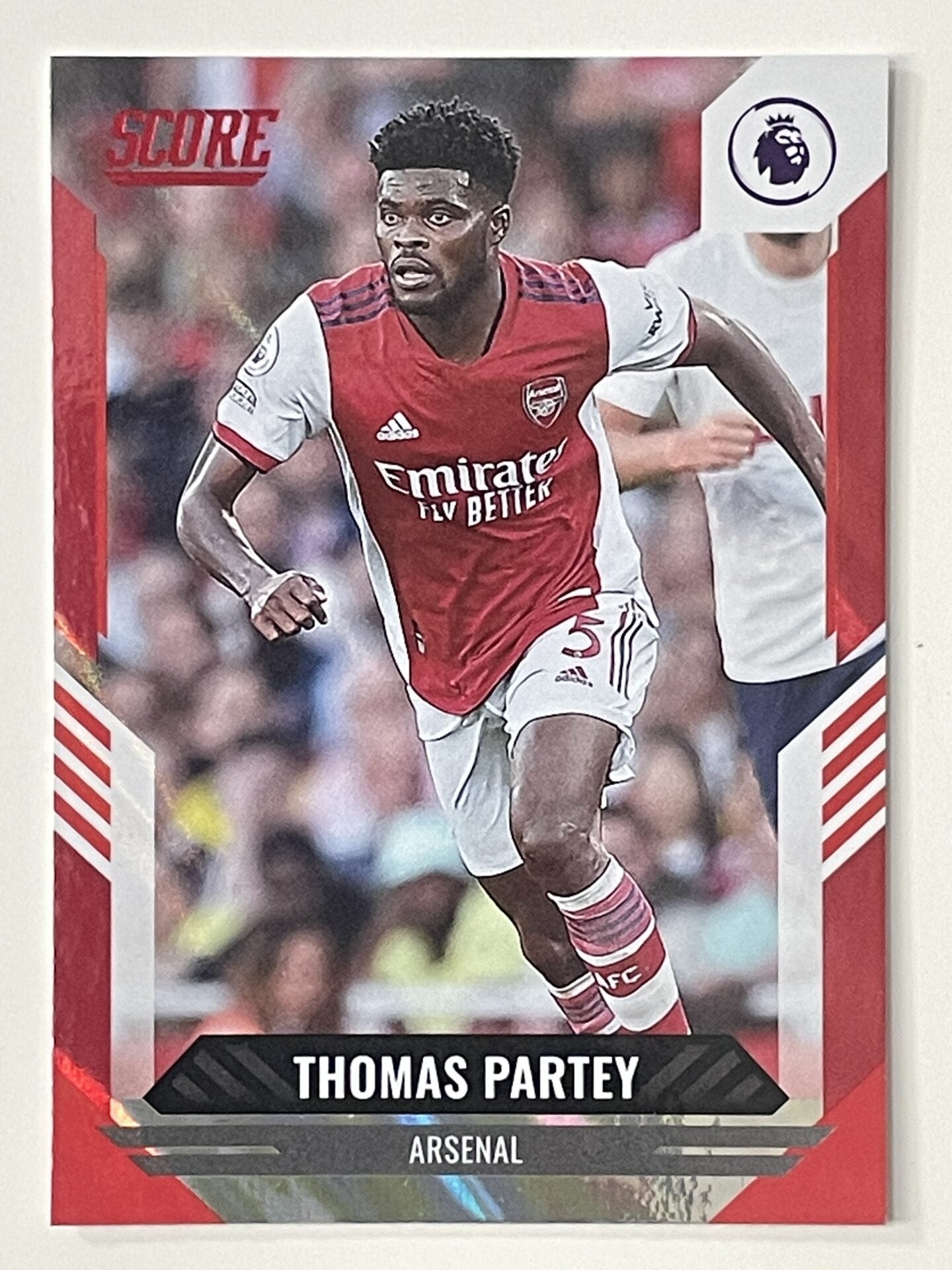 Thomas Partey Arsenal Base Red Lava Parallel Panini Premier League Score 2021 2022