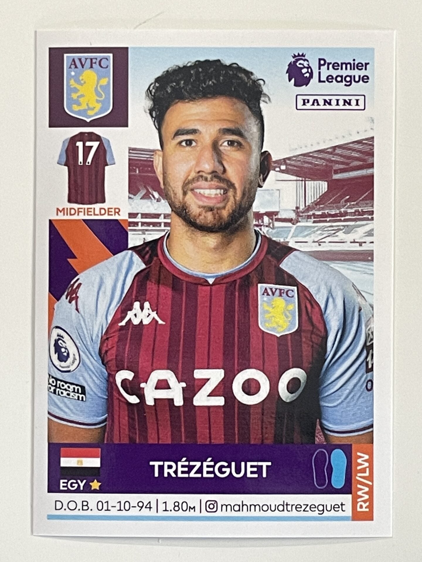 Carte De Foot Rare Mahmoud Hassan Trezeguet (Aston Villa) - Rookie Card SO FOOT - Très Bon état