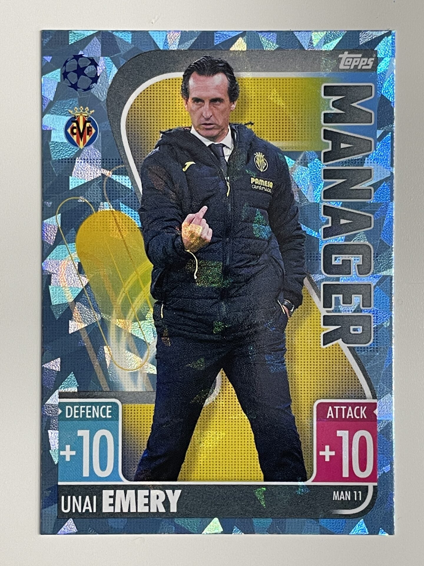 Unai Emery Villarreal Manager Crystal Foil Parallel Topps Match Attax Extra 2021:22 Champions League Card