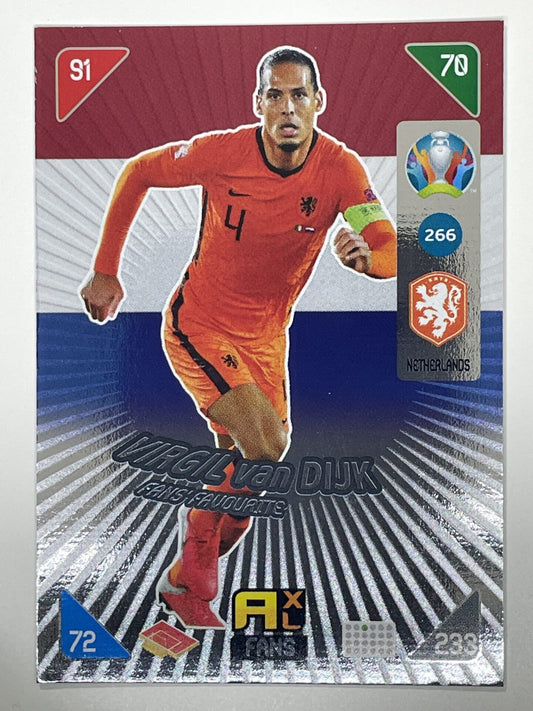 Virgil Van Dijk Fans Favourties (Netherlands) Football Card – Euro 2020 Adrenalyn XL
