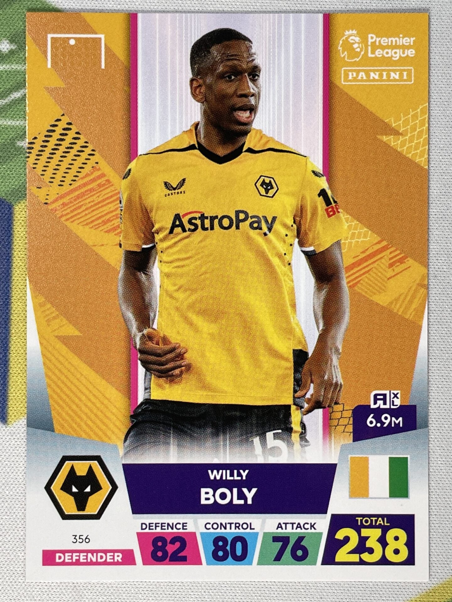Panini Wolves 356 Willy Boly Wolves Base Panini Premier League Adrenalyn XL 2023 Car ...