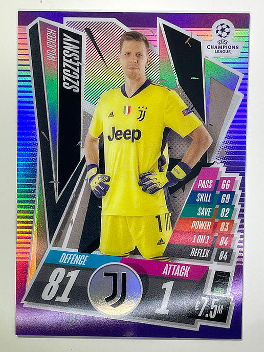 Wojciech Szczesny Purple Parallel 253:299 Topps Chrome Match Attax card Football